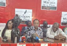 Conférence de presse de la 8ème Édition DU FESTIVAL DES ARTS BAGA ET DANSE D’MBA à Kak’lentch-Kamsar, les 5, 6 et 7 février 2026.